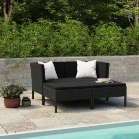 4-piece garden furniture set and black synthetic rattan cushions by vidaXL, Garden sets - Ref: Foro24-3056967, Price: 245,16 ...