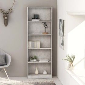 5-stufiges betongraues Sperrholzregal, 60 x 24 x 175 cm von vidaXL, Bücherregale und Regale - Ref: Foro24-800886, Preis: 81,7...