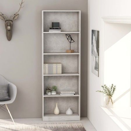 5-tier concrete gray plywood shelf 60x24x175cm by vidaXL, Bookcases and shelves - Ref: Foro24-800886, Price: 81,76 €, Discoun...