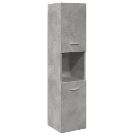 Wall-mounted bathroom cabinet in gray concrete engineered wood, 30x30x130 cm. by , Bathroom furniture - Ref: Foro24-856220, P...