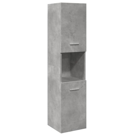 Wandbadezimmerschrank aus grauem Betonholz in Ingenieursholzoptik, 30x30x130 cm. von , Badezimmermöbel - Ref: Foro24-856220, ...