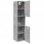 Wall-mounted bathroom cabinet in gray concrete engineered wood, 30x30x130 cm. by , Bathroom furniture - Ref: Foro24-856220, P...
