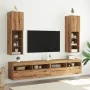 TV-Möbel mit LED-Lichtern, 2 Stück, handgefertigte Eiche, 30,5x30x102 cm. von , TV-Möbel - Ref: Foro24-857679, Preis: 110,99 ...