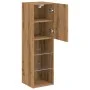 TV-Möbel mit LED-Lichtern, 2 Stück, handgefertigte Eiche, 30,5x30x102 cm. von , TV-Möbel - Ref: Foro24-857679, Preis: 110,99 ...