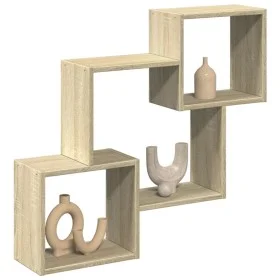 Armario de pared madera de ingeniería roble sonoma 78x18x71 cm de , Estantes y estanterías - Ref: Foro24-854807, Precio: 29,6...
