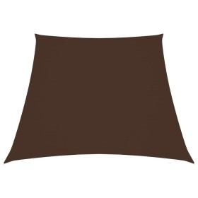 Toldo de vela trapezoidal de tela oxford marrón 3/4x3 m