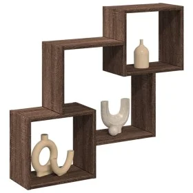 Wandregal aus braunem Eichenfurnierholz 78x18x71 cm von , Regale und Regale - Ref: Foro24-854811, Preis: 27,89 €, Rabatt: %
