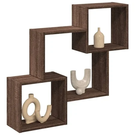 Engineered wood brown oak wall unit 78x18x71 cm by , Shelves and shelves - Ref: Foro24-854811, Price: 27,89 €, Discount: %