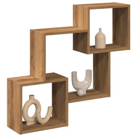 Armario de pared madera ingeniería roble artesanal 78x18x71 cm de , Estantes y estanterías - Ref: Foro24-854813, Precio: 33,0...