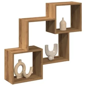 Engineered oak wood handmade wall cabinet 78x18x71 cm by , Shelves and shelves - Ref: Foro24-854813, Price: 32,52 €, Discount: %