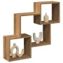 Engineered oak wood handmade wall cabinet 78x18x71 cm by , Shelves and shelves - Ref: Foro24-854813, Price: 32,50 €, Discount: %