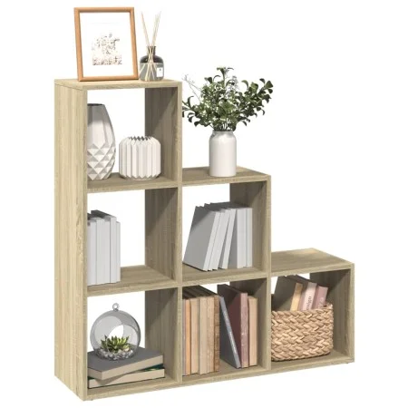 Oak Sonoma wood 3-level divider bookcase 99x29x99 cm by , Bookcases and shelves - Ref: Foro24-857960, Price: 62,24 €, Discoun...
