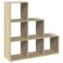 Oak Sonoma wood 3-level divider bookcase 99x29x99 cm by , Bookcases and shelves - Ref: Foro24-857960, Price: 63,39 €, Discoun...