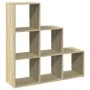 Oak Sonoma wood 3-level divider bookcase 99x29x99 cm by , Bookcases and shelves - Ref: Foro24-857960, Price: 62,24 €, Discoun...