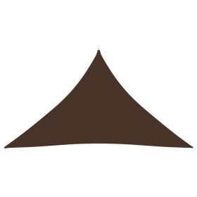 Toldo de vela triangular tela Oxford marrón 3,5x3,5x4,9 m