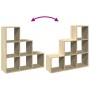 Oak Sonoma wood 3-level divider bookcase 99x29x99 cm by , Bookcases and shelves - Ref: Foro24-857960, Price: 63,39 €, Discoun...