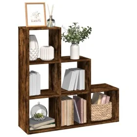 Smoked oak wood 3-level divider bookcase 99x29x99 cm by , Bookcases and shelves - Ref: Foro24-857962, Price: 64,64 €, Discoun...