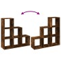 Smoked oak wood 3-level divider bookcase 99x29x99 cm by , Bookcases and shelves - Ref: Foro24-857962, Price: 65,61 €, Discoun...