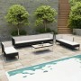 10-piece garden furniture set with black synthetic rattan cushions by vidaXL, Garden sets - Ref: Foro24-3056974, Price: 925,4...