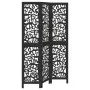 Three-panel solid Paulownia wood room divider screen in black. by , Room dividers - Ref: Foro24-358750, Price: 90,37 €, Disco...