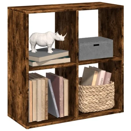 Librería divisora madera roble ahumado 69,5x29x69,5 cm de , Librerías y estanterías - Ref: Foro24-858007, Precio: 41,27 €, De...