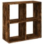 Rauchige Eichenholz-Trennwand-Bibliothek 69,5x29x69,5 cm von , Bücherregale und Regale - Ref: Foro24-858007, Preis: 41,87 €, ...