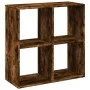 Rauchige Eichenholz-Trennwand-Bibliothek 69,5x29x69,5 cm von , Bücherregale und Regale - Ref: Foro24-858007, Preis: 41,27 €, ...