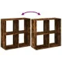 Librería divisora madera roble ahumado 69,5x29x69,5 cm de , Librerías y estanterías - Ref: Foro24-858007, Precio: 41,27 €, De...