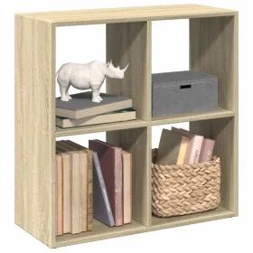 Wooden room divider bookcase in Sonoma oak engineering 69.5x29x69.5 cm by , Bookcases and shelves - Ref: Foro24-858005, Price...