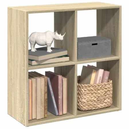 Wooden room divider bookcase in Sonoma oak engineering 69.5x29x69.5 cm by , Bookcases and shelves - Ref: Foro24-858005, Price...
