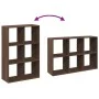 Librería divisor madera ingeniería marrón roble 69,5x29x103,5cm de , Librerías y estanterías - Ref: Foro24-858018, Precio: 55...