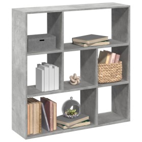 Divider bookcase made of gray concrete and wood, 102x29x103.5 cm by , Bookcases and shelves - Ref: Foro24-858051, Price: 71,3...