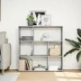 Divider bookcase made of gray concrete and wood, 102x29x103.5 cm by , Bookcases and shelves - Ref: Foro24-858051, Price: 69,9...