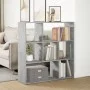Divider bookcase made of gray concrete and wood, 102x29x103.5 cm by , Bookcases and shelves - Ref: Foro24-858051, Price: 69,9...