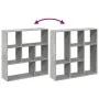 Divider bookcase made of gray concrete and wood, 102x29x103.5 cm by , Bookcases and shelves - Ref: Foro24-858051, Price: 69,9...