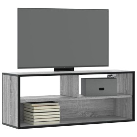 TV-Möbel aus Eichenholz und Metall, 100x31x39,5 cm, rauchige Eiche. von , TV-Möbel - Ref: Foro24-848937, Preis: 57,86 €, Raba...