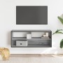 TV-Möbel aus Eichenholz und Metall, 100x31x39,5 cm, rauchige Eiche. von , TV-Möbel - Ref: Foro24-848937, Preis: 57,86 €, Raba...