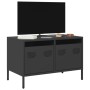 TV stand made of black cold-rolled steel, measuring 68x39x43.5 cm. by , TV Furniture - Ref: Foro24-851232, Price: 66,80 €, Di...