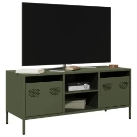 TV-Möbel aus kaltgewalztem Stahl in Olivgrün 101,5x39x43,5 cm von , TV-Möbel - Ref: Foro24-851302, Preis: 88,32 €, Rabatt: %