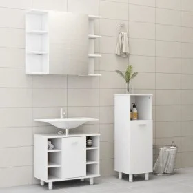 3-teiliges Badezimmermöbel-Set aus Holzwerkstoff weiß von vidaXL, Badezimmermöbel - Ref: Foro24-3056943, Preis: 146,71 €, Rab...