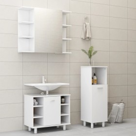 3-teiliges Badezimmermöbel-Set aus Holzwerkstoff weiß von vidaXL, Badezimmermöbel - Ref: Foro24-3056943, Preis: 148,82 €, Rab...