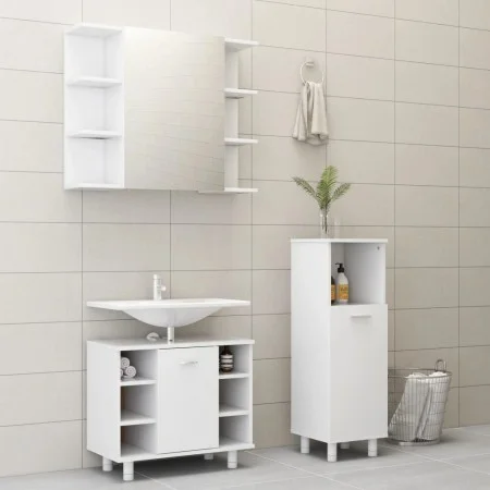 3-piece bathroom furniture set made of white engineered wood by vidaXL, Bathroom furniture - Ref: Foro24-3056943, Price: 146,...