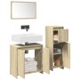 Set de muebles de baño 3 pzas madera contrachapada roble Sonoma de , Muebles de baño - Ref: Foro24-3324973, Precio: 95,75 €