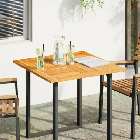 Solid acacia wood square table top 80x80x2.2 cm by , Table tops - Ref: Foro24-4004256, Price: 94,51 €, Discount: %