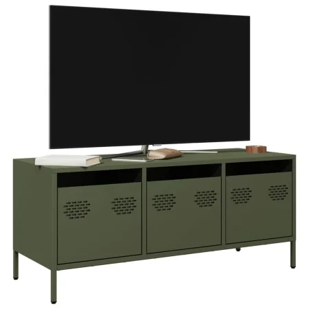 TV-Möbel aus kaltgewalztem Stahl in Olivgrün 101,5x39x43,5 cm von , TV-Möbel - Ref: Foro24-851230, Preis: 93,19 €, Rabatt: %