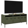 TV-Möbel aus kaltgewalztem Stahl in Olivgrün 101,5x39x43,5 cm von , TV-Möbel - Ref: Foro24-851230, Preis: 94,07 €, Rabatt: %