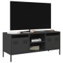 TV stand made of black cold-rolled steel 101.5x39x43.5 cm by , TV Furniture - Ref: Foro24-851298, Price: 84,78 €, Discount: %