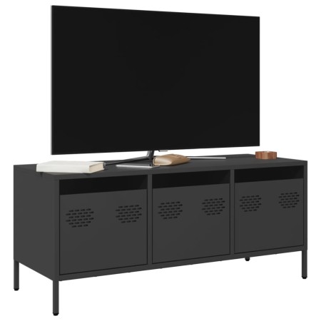 TV-Möbel aus schwarzem kaltgewalztem Stahl 101,5x39x43,5 cm von , TV-Möbel - Ref: Foro24-851226, Preis: 89,38 €, Rabatt: %