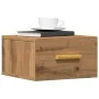 Wall-mounted bedside table in artisan oak color, 35x35x20 cm. by , Nightstands - Ref: Foro24-857065, Price: 32,95 €, Discount: %