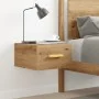 Wall-mounted bedside table in artisan oak color, 35x35x20 cm. by , Nightstands - Ref: Foro24-857065, Price: 32,95 €, Discount: %